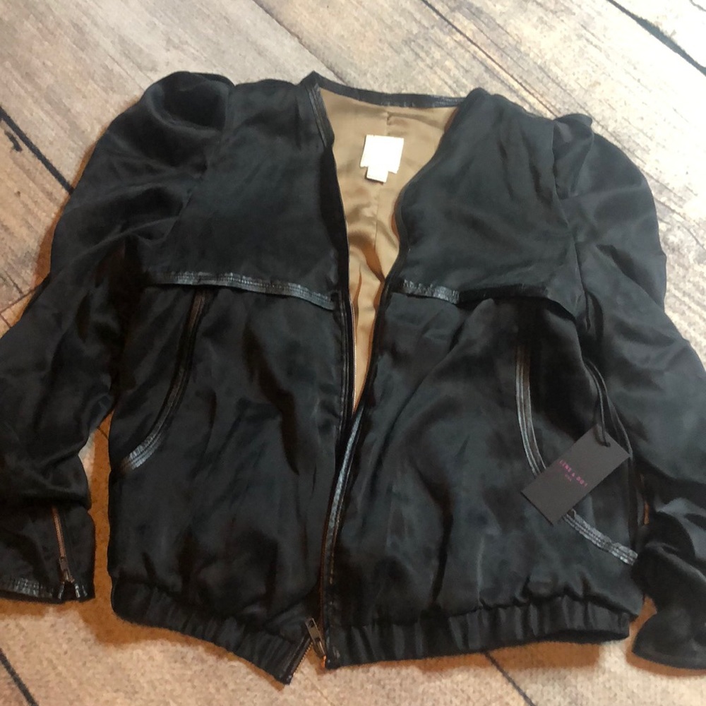 Line Dot silk black jacket ladies large